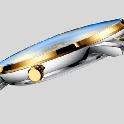 "Elegant herrklocka i rostfritt stål, multifunktion, 41 mm rund boett, stilrena färger, tidlös design för alla tillfällen"