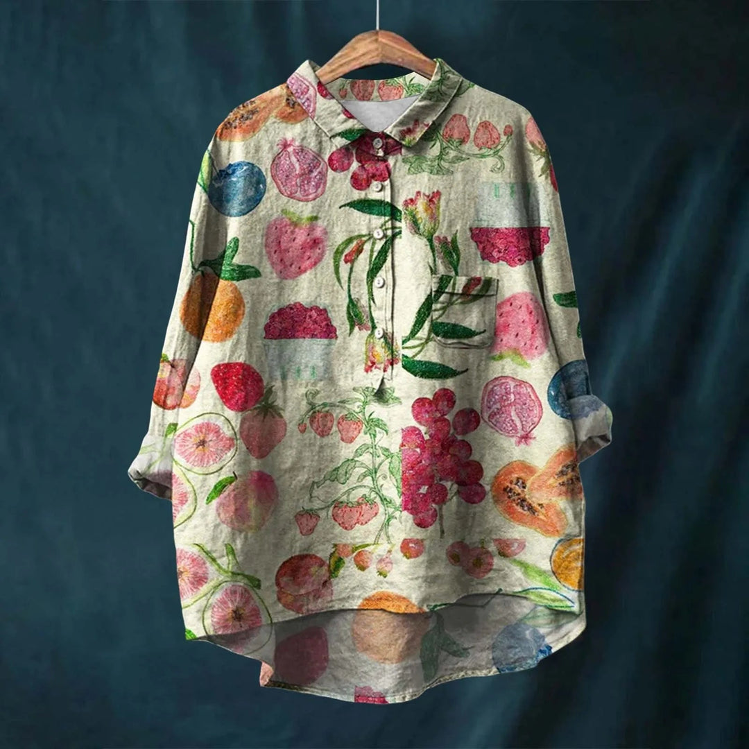 "Elegant herrskjorta med blommönster och knappstängning, perfekt för både vardags- och festklädsel."