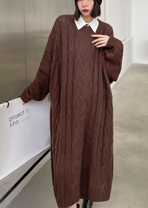 "Elegant jacquardklänning för damer med O-hals, unik mönsterdesign, perfekt för alla tillfällen, stil och komfort i ett."