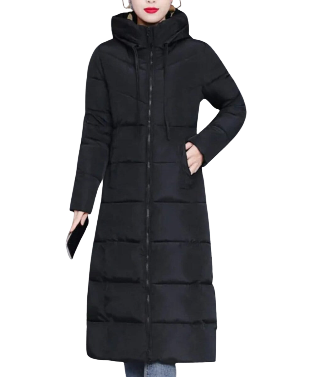 "Elegant lång damjacka, värmande och mångsidig för vardag och fest, perfekt för modern stil."