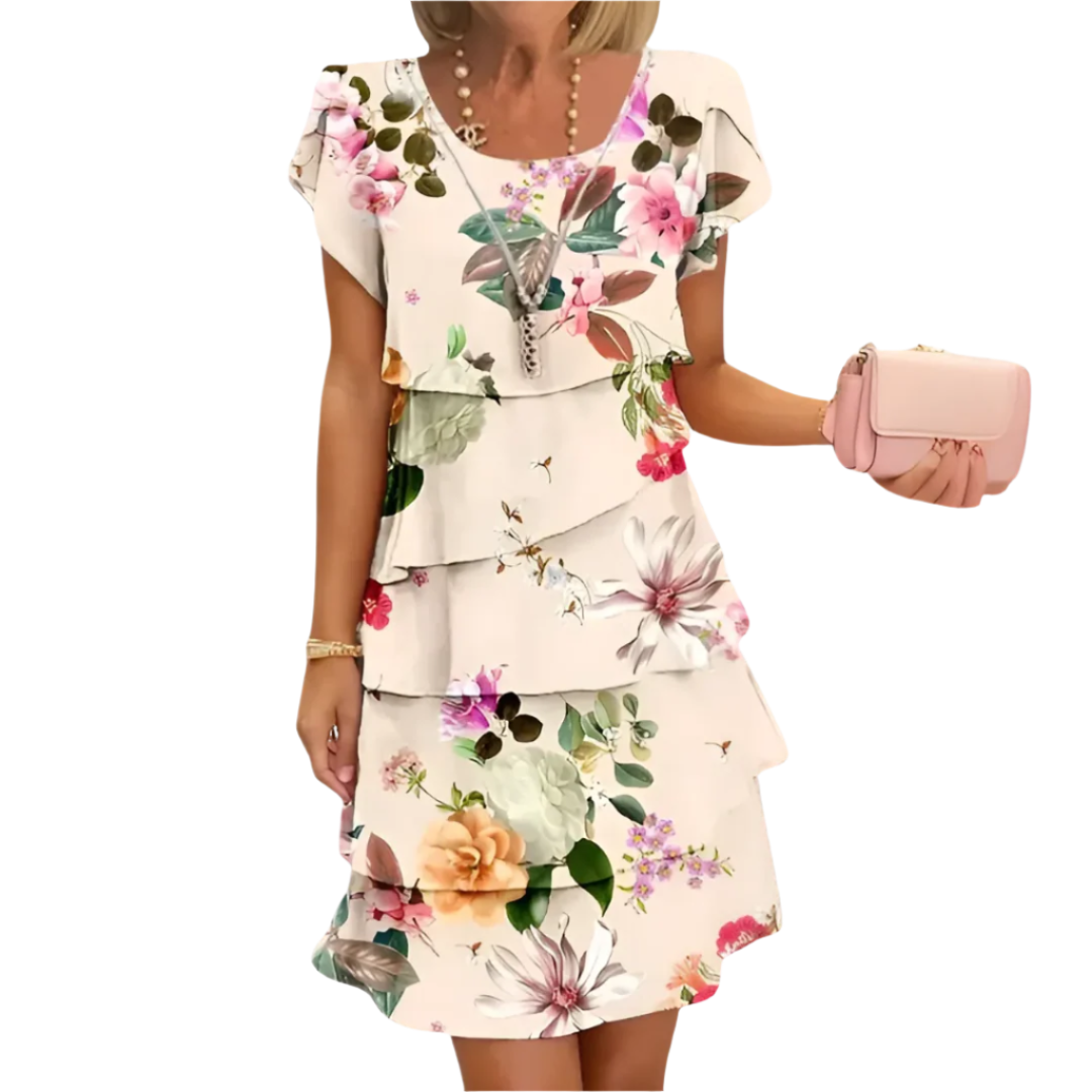 Elegant maxiklänning med blommönster, flödande design. Perfekt för alla tillfällen. Maximal bekvämlighet och stil.