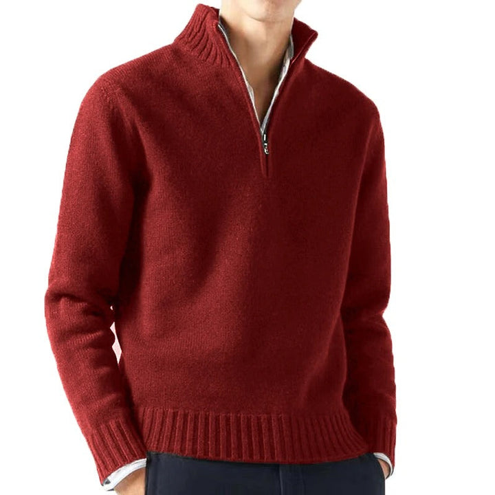 Elegant och mysig herrpullover tröja med turtleneck i mjukt tyg, perfekt för kyliga dagar, enfärgad och lätt att matcha.