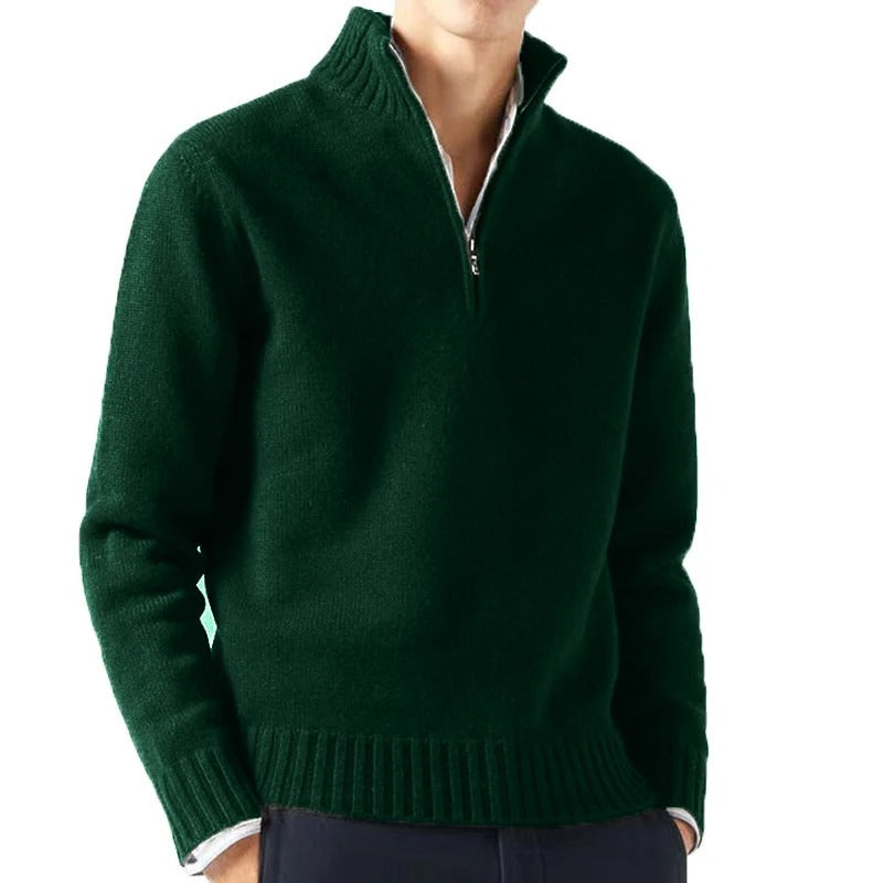 Elegant och mysig herrpullover tröja med turtleneck i mjukt tyg, perfekt för kyliga dagar, enfärgad och lätt att matcha.