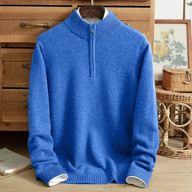 Elegant och mysig herrpullover tröja med turtleneck i mjukt tyg, perfekt för kyliga dagar, enfärgad och lätt att matcha.