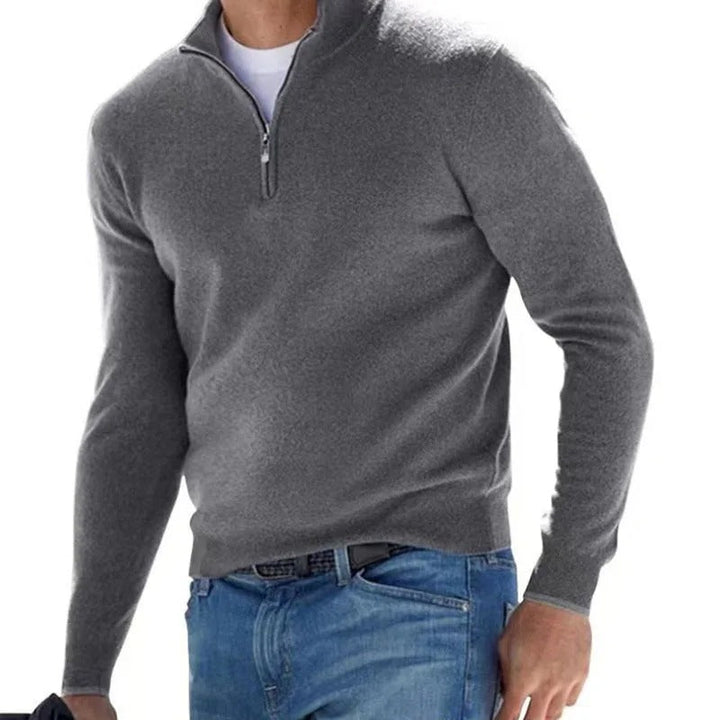 Elegant och mysig herrpullover tröja med turtleneck i mjukt tyg, perfekt för kyliga dagar, enfärgad och lätt att matcha.