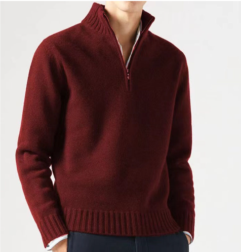Elegant och mysig herrpullover tröja med turtleneck i mjukt tyg, perfekt för kyliga dagar, enfärgad och lätt att matcha.