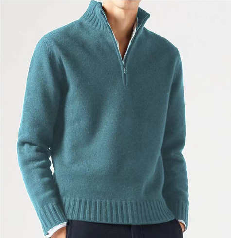 Elegant och mysig herrpullover tröja med turtleneck i mjukt tyg, perfekt för kyliga dagar, enfärgad och lätt att matcha.