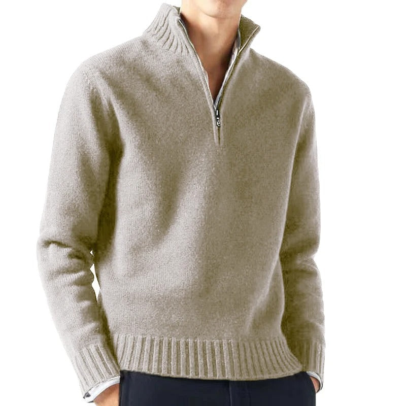 Elegant och mysig herrpullover tröja med turtleneck i mjukt tyg, perfekt för kyliga dagar, enfärgad och lätt att matcha.