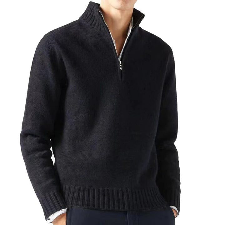 Elegant och mysig herrpullover tröja med turtleneck i mjukt tyg, perfekt för kyliga dagar, enfärgad och lätt att matcha.