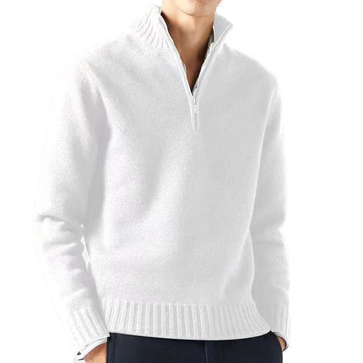 Elegant och mysig herrpullover tröja med turtleneck i mjukt tyg, perfekt för kyliga dagar, enfärgad och lätt att matcha.