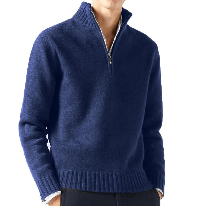 Elegant och mysig herrpullover tröja med turtleneck i mjukt tyg, perfekt för kyliga dagar, enfärgad och lätt att matcha.