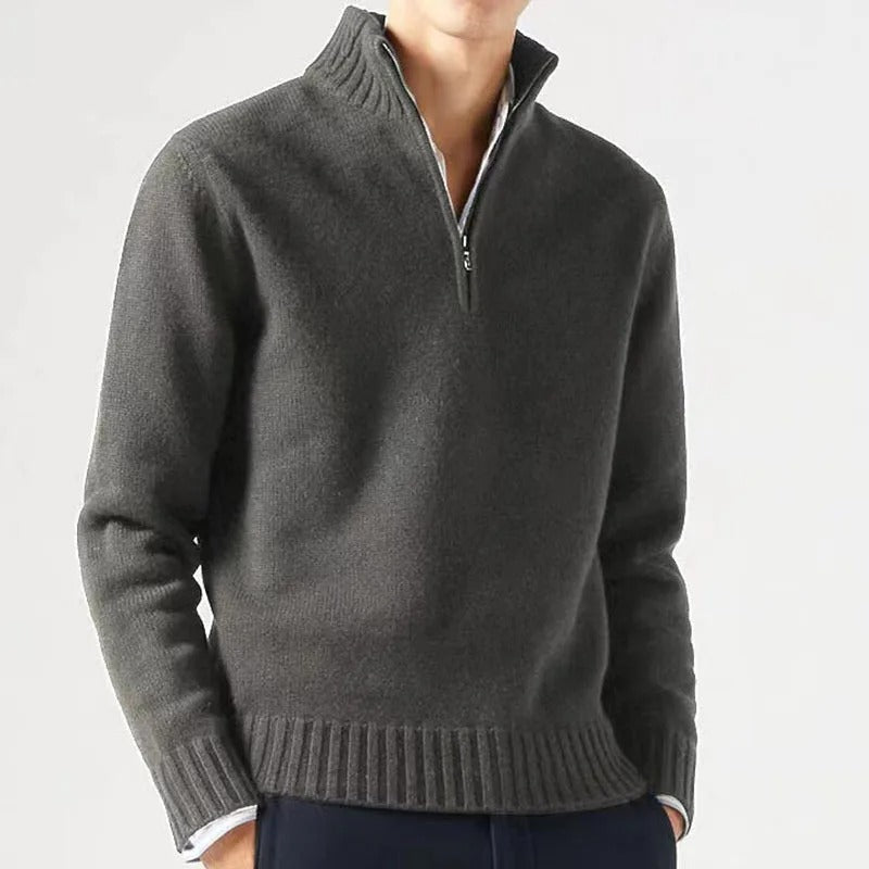 Elegant och mysig herrpullover tröja med turtleneck i mjukt tyg, perfekt för kyliga dagar, enfärgad och lätt att matcha.