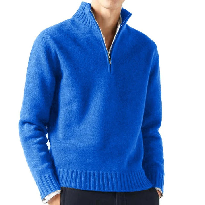 Elegant och mysig herrpullover tröja med turtleneck i mjukt tyg, perfekt för kyliga dagar, enfärgad och lätt att matcha.