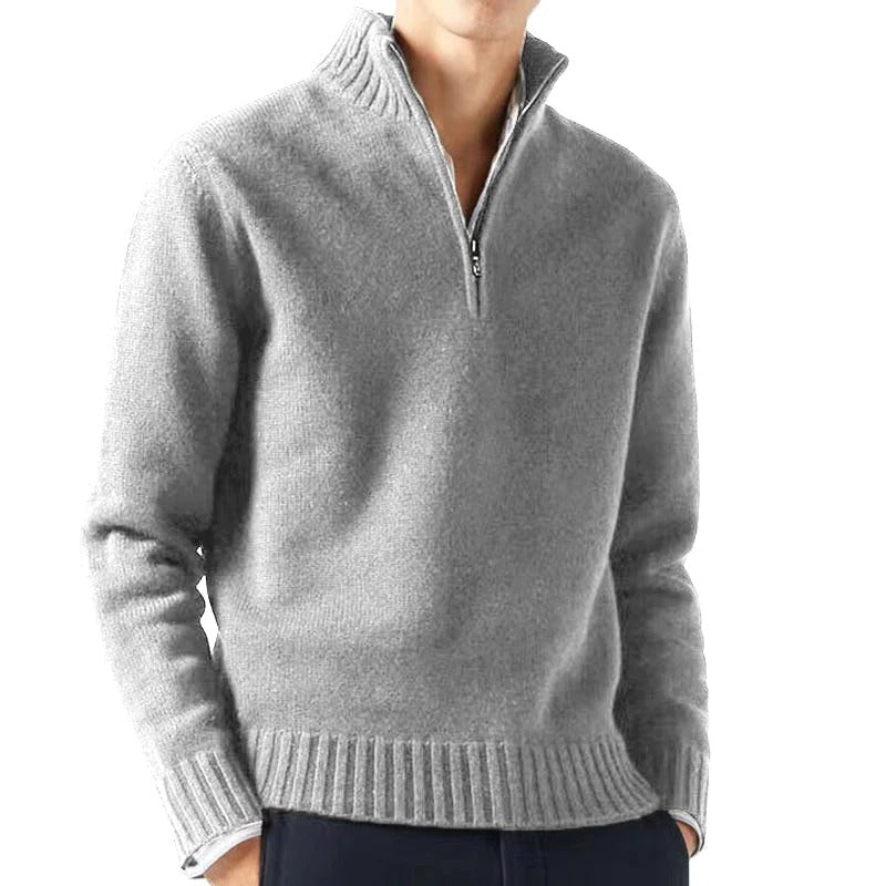 Elegant och mysig herrpullover tröja med turtleneck i mjukt tyg, perfekt för kyliga dagar, enfärgad och lätt att matcha.