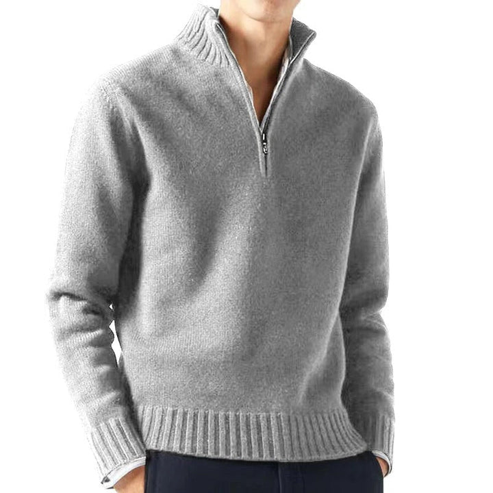 Elegant och mysig herrpullover tröja med turtleneck i mjukt tyg, perfekt för kyliga dagar, enfärgad och lätt att matcha.