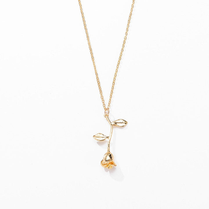 "Elegant rosehänge halsband för kvinnor i guld och silver, med delikat blomdesign som ger romantisk touch, kvinnor smycken."