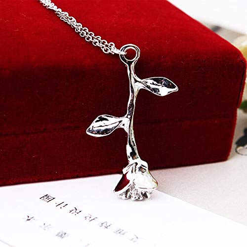 "Elegant rosehänge halsband för kvinnor i guld och silver, med delikat blomdesign som ger romantisk touch, kvinnor smycken."