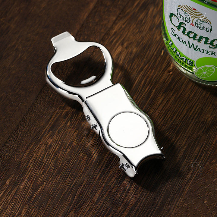 "Elegant rostfri flasköppnare, kompakt design, perfekt för hem och bar, bevarar dryckens kolsyra och fräschör."