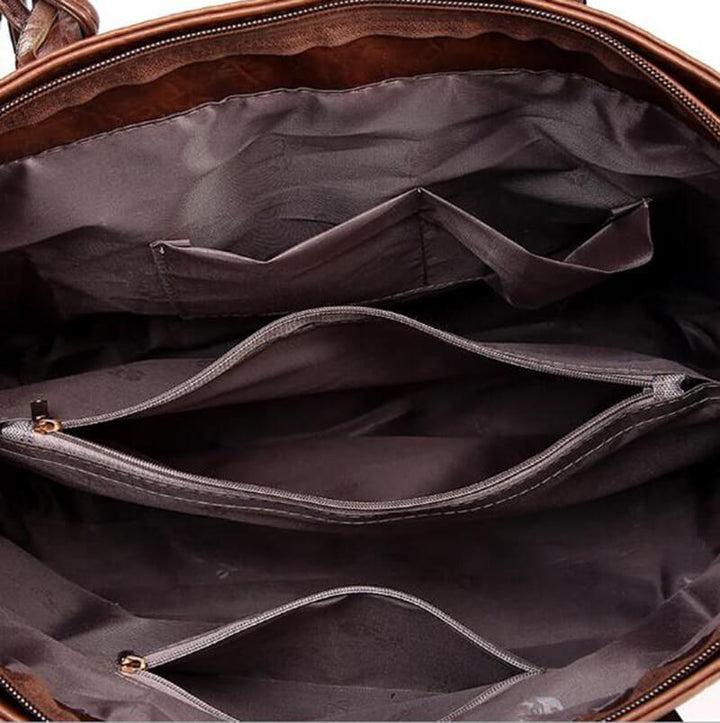"Elegant skulderväska i PU-läder för kvinnor, flätade handtag, rymlig design, sofistikerad accessoar för varje tillfälle."