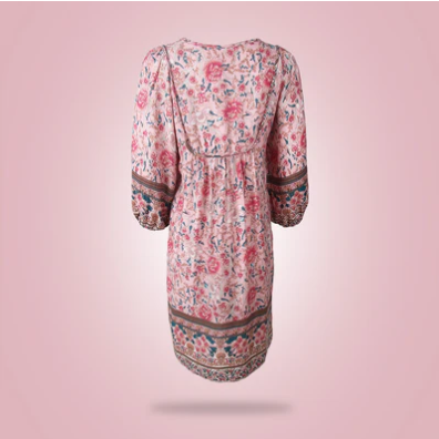 "Eleganta V-ringning damklänning i polyester, mini-modell, stilren och mångsidig för formella och avslappnade tillfällen."