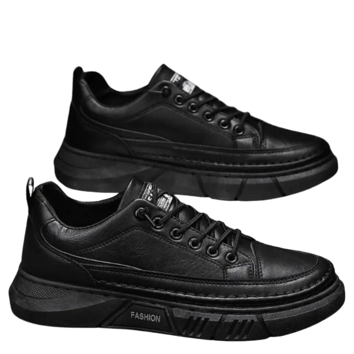 "Eleganta herrsneakers i mörkgrön och svart med dämpade sulor, lätt design och anti-glid yttersula för vardagskomfort."