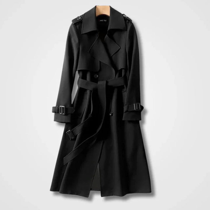 "Eleganta kvinnors trenchcoat med klassisk design, anpassad passform i flera vårfärger för stil och funktion."