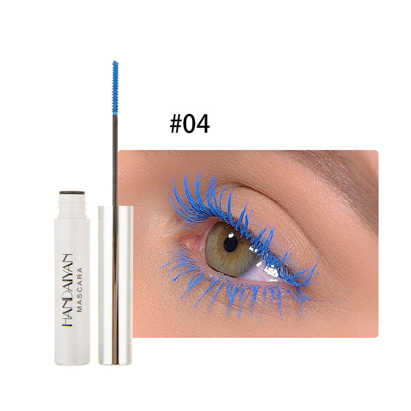 "Färgglad vattentät mascara på borste, ger långa fransar, panoramaeffekt, slank design, för separation och klumpfri look."