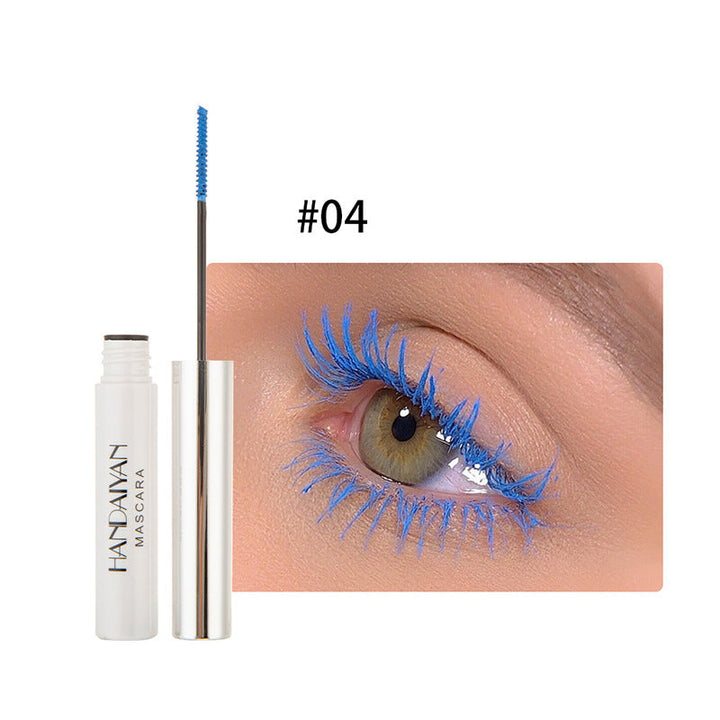 "Färgglad vattentät mascara på borste, ger långa fransar, panoramaeffekt, slank design, för separation och klumpfri look."