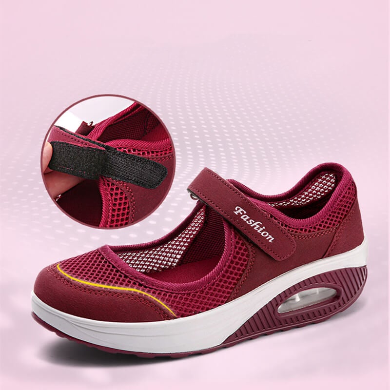"Färgglada dam-modesneakers, andningsbara med ortopedisk fjädersula, perfekt för komfort och stil."