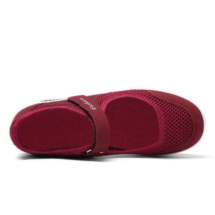 "Färgglada dam-modesneakers, andningsbara med ortopedisk fjädersula, perfekt för komfort och stil."