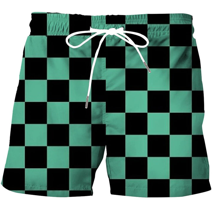 Färgglada herrshorts med 3D-mönster, elastiska för bekväm passform och optimal rörelsefrihet i sommarstil.