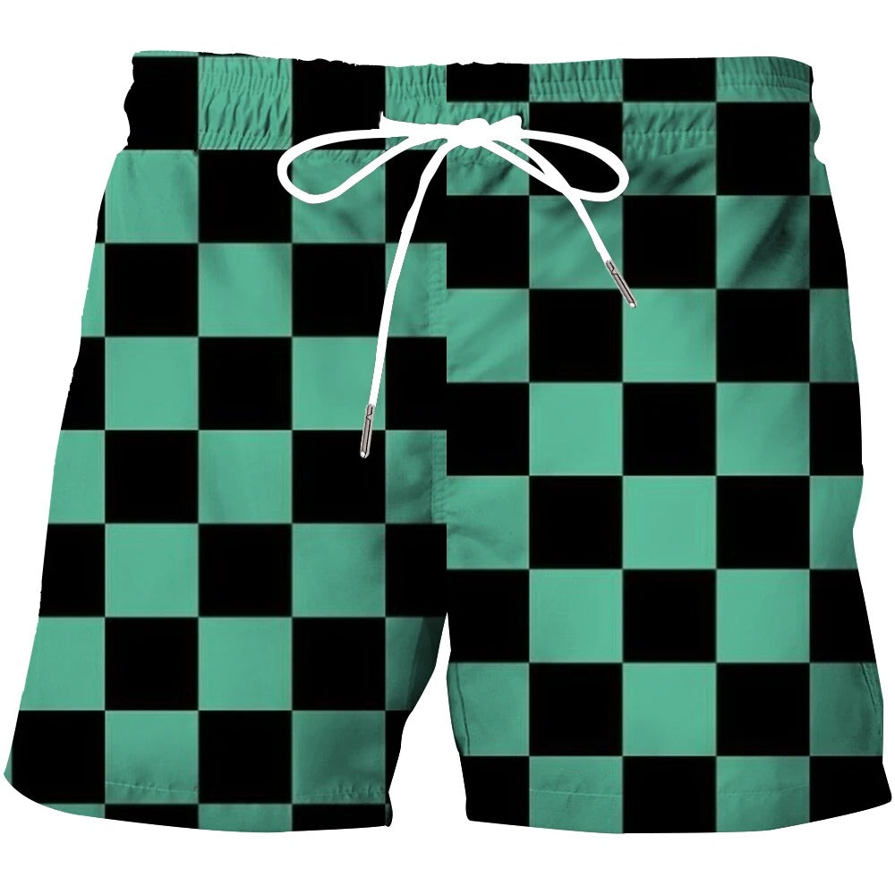 Färgglada herrshorts med 3D-mönster, elastiska för bekväm passform och optimal rörelsefrihet i sommarstil.