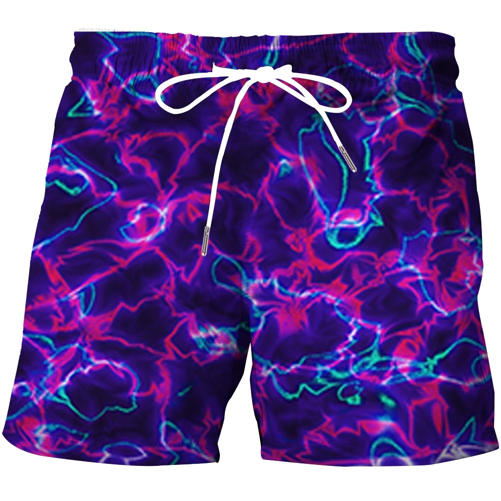 Färgglada herrshorts med 3D-mönster, elastiska för bekväm passform och optimal rörelsefrihet i sommarstil.
