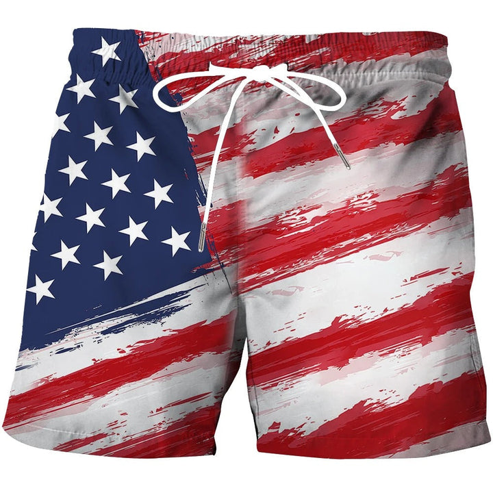 Färgglada herrshorts med 3D-mönster, elastiska för bekväm passform och optimal rörelsefrihet i sommarstil.