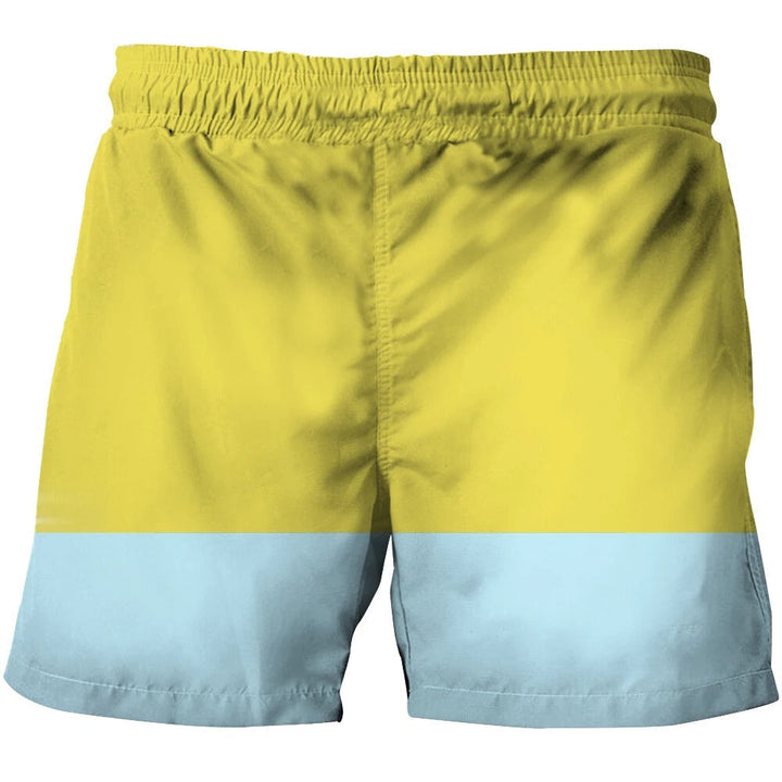 Färgglada herrshorts med 3D-mönster, elastiska för bekväm passform och optimal rörelsefrihet i sommarstil.
