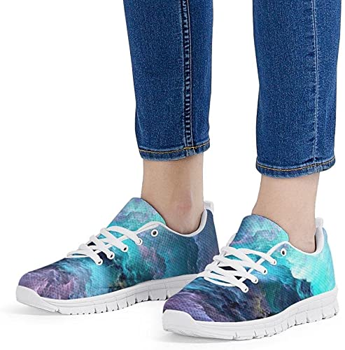 "Galaxy Sneakers för dam, lätt meshdesign, bekväma gummisulor, stilren vit färg, perfekt för stadspromenader."