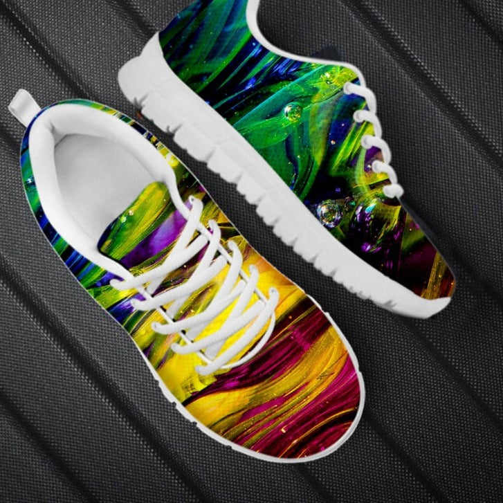 "Galaxy Sneakers för dam, lätt meshdesign, bekväma gummisulor, stilren vit färg, perfekt för stadspromenader."