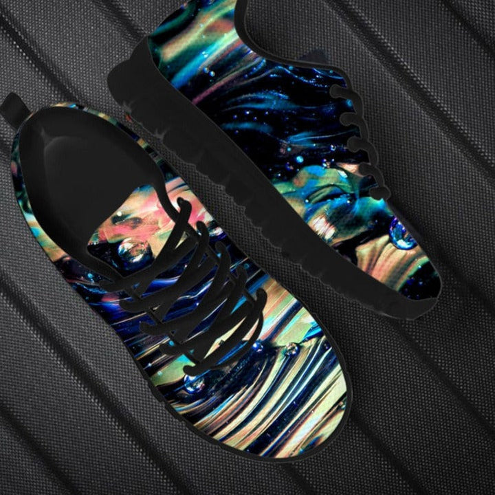"Galaxy Sneakers för dam, lätt meshdesign, bekväma gummisulor, stilren vit färg, perfekt för stadspromenader."
