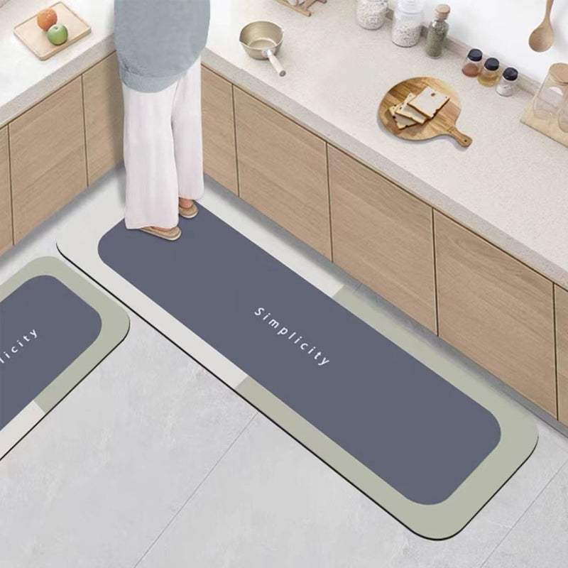 "Halkfri golvmatta i diatomélera, superabsorberande med modern design för säkra badrumsgolv, finns i flera färger."
