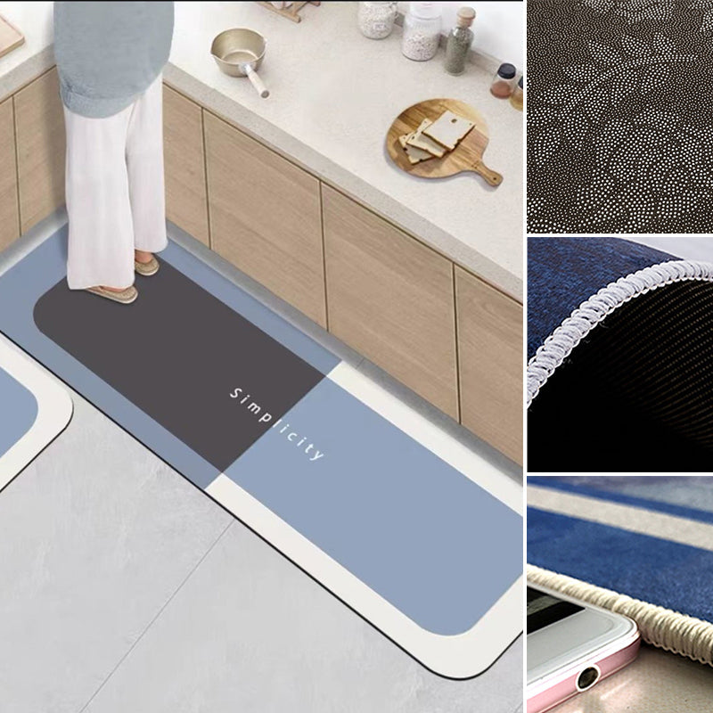 "Halkfri golvmatta i diatomélera, superabsorberande med modern design för säkra badrumsgolv, finns i flera färger."