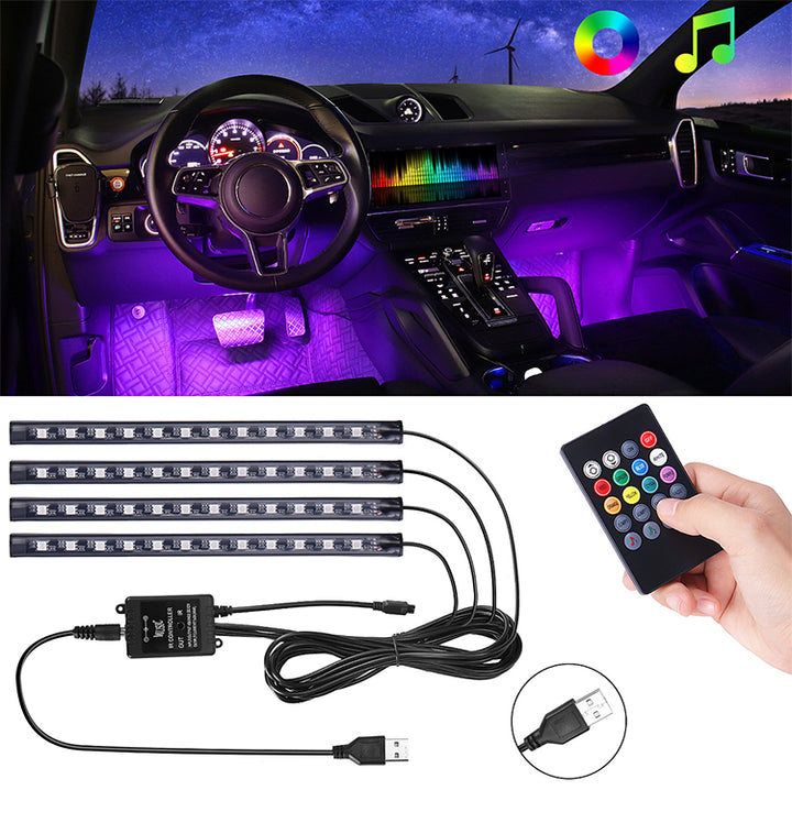 LED-bilstripljus för Interiör med Musikpulsering