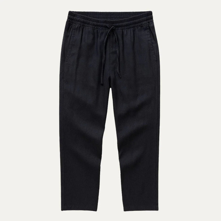 Herr Casual linnebyxor med justerbart midjeband, elastiskt och ventilerande tyg, perfekt för stil och komfort.
