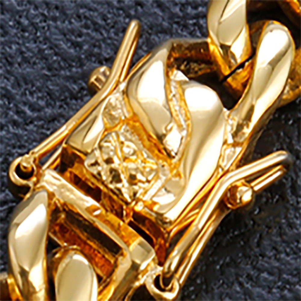 "Herr Kubanskt länk halsband i rostfritt stål och guld, elegant herraccessoar, perfekt att bära ensam eller med ett hängsmyck
