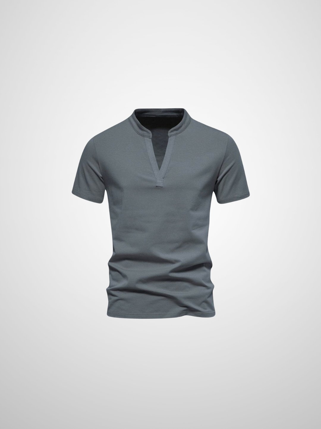 "Herr Polo V-hals T-shirt i mjukt tyg, kort krage, modern design, perfekt för stiliga och avslappnade tillfällen."