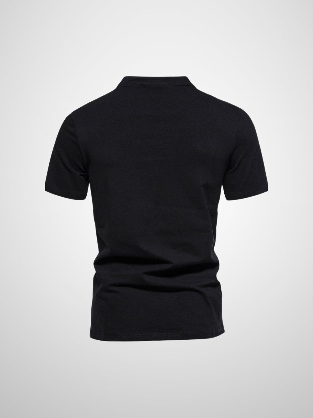"Herr Polo V-hals T-shirt i mjukt tyg, kort krage, modern design, perfekt för stiliga och avslappnade tillfällen."