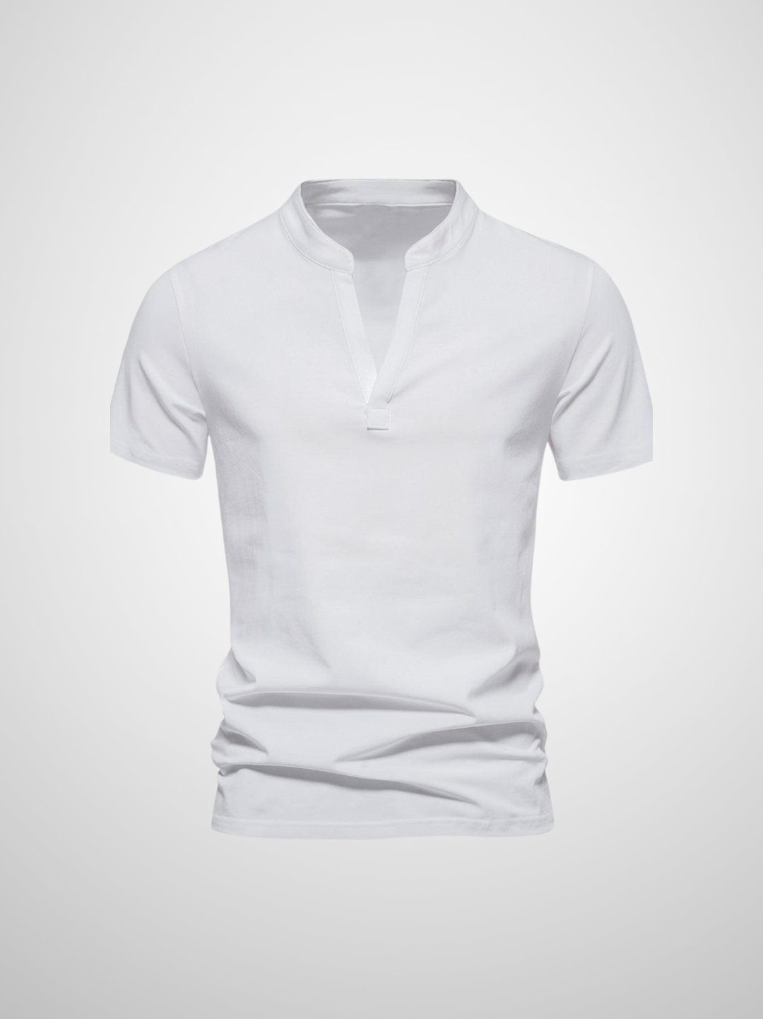 "Herr Polo V-hals T-shirt i mjukt tyg, kort krage, modern design, perfekt för stiliga och avslappnade tillfällen."