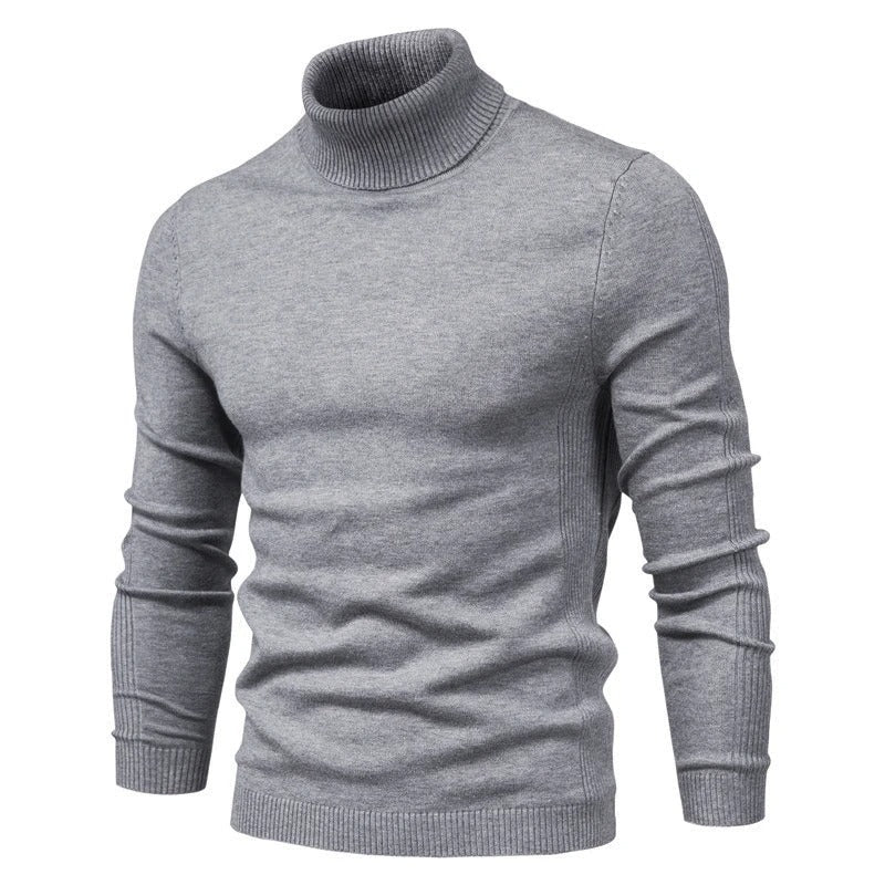 Herr Slim Turtleneck Tröja, enfärgad, smal passform, elegant design, mjukt material för komfort och stil.