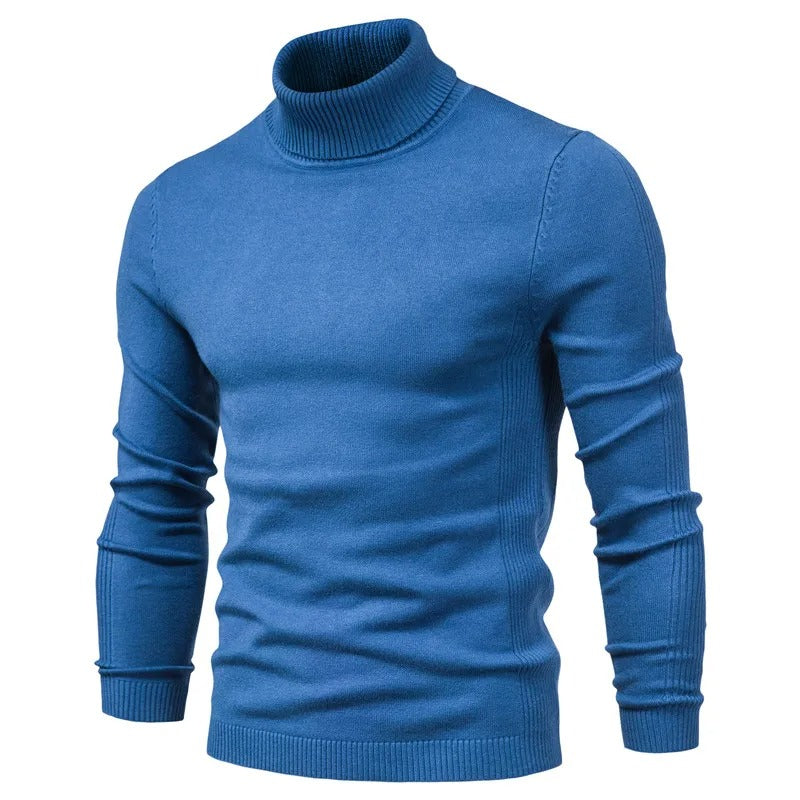 Herr Slim Turtleneck Tröja, enfärgad, smal passform, elegant design, mjukt material för komfort och stil.