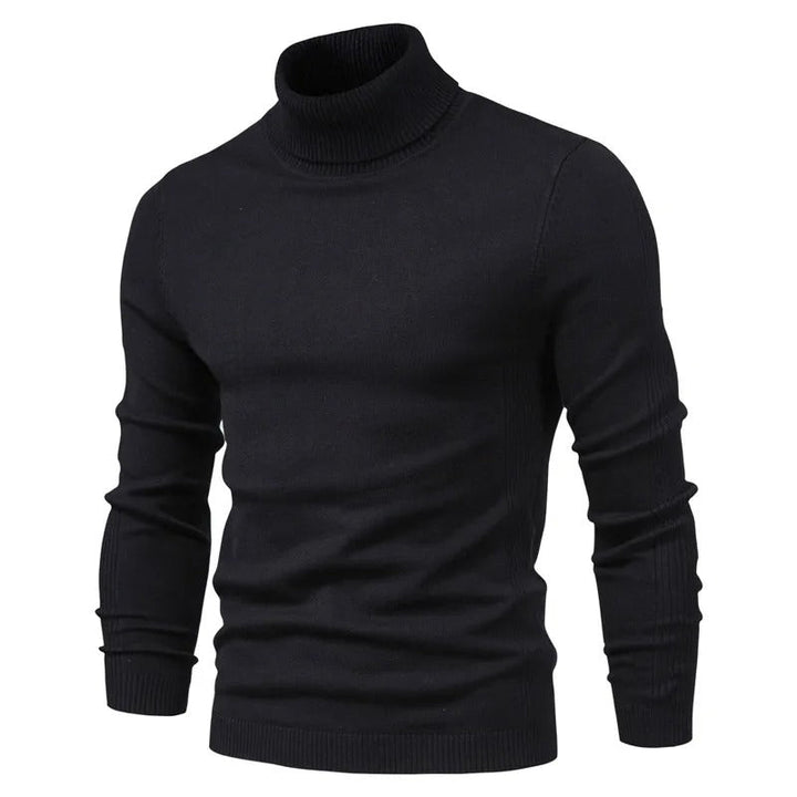 Herr Slim Turtleneck Tröja, enfärgad, smal passform, elegant design, mjukt material för komfort och stil.