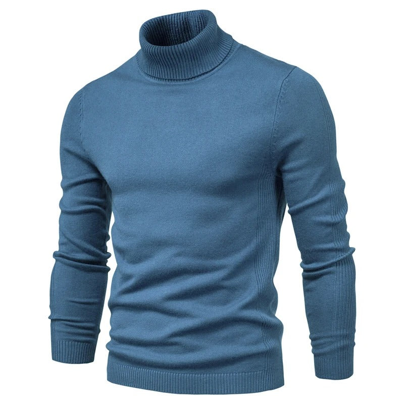 Herr Slim Turtleneck Tröja, enfärgad, smal passform, elegant design, mjukt material för komfort och stil.